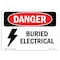 Signmission Safety Sign, OSHA Danger, 3.5" Height, 5" Width, Buried Electrical, Landscape OS-DS-D-35-L-2308 - alternate 1